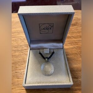 LALIQUE Vintage Crystal pendant on Silk Cord